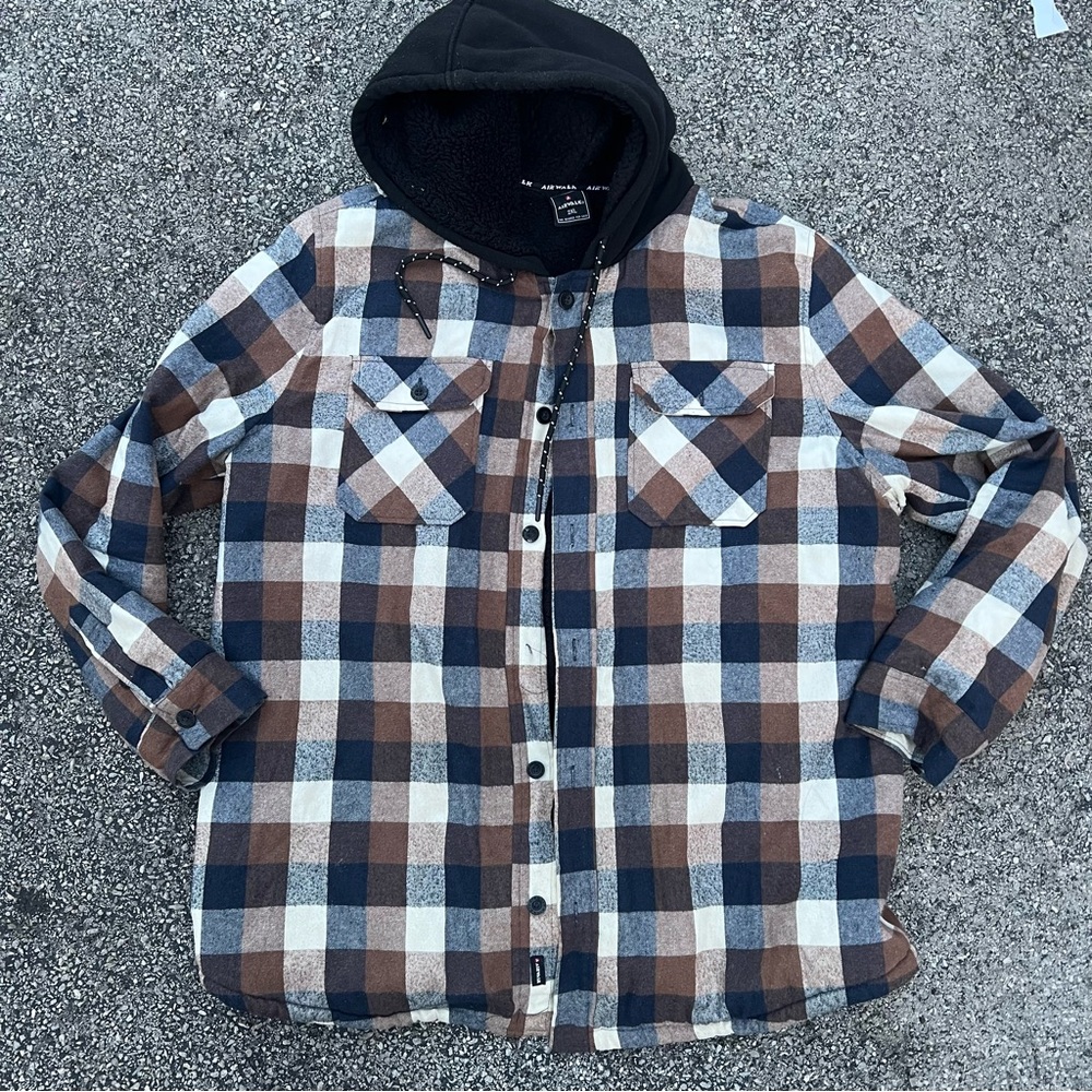 AIRWALK Jacket Men's 2XL Plaid Flannel Sherpa Lumberjack Vintage Y2K